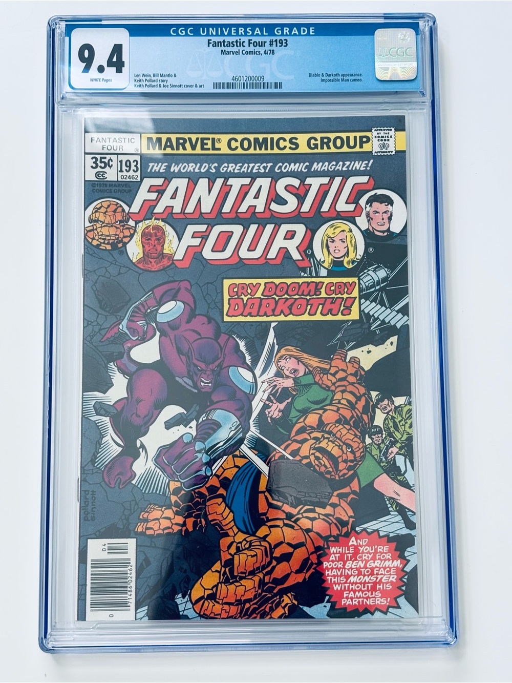 Fantastic Four #193 - CGC GRADED 9.4